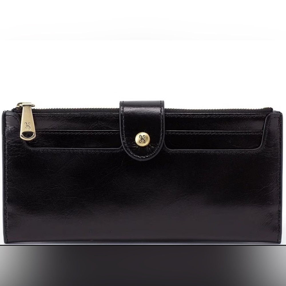 HOBO Dunn Black Leather Continental Wallet